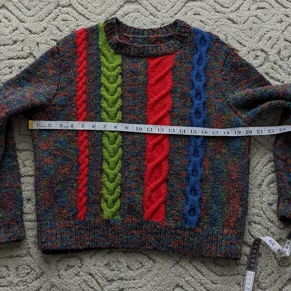 VINTAGE rainbow knit sweater Medium @G - Picture 4 of 9